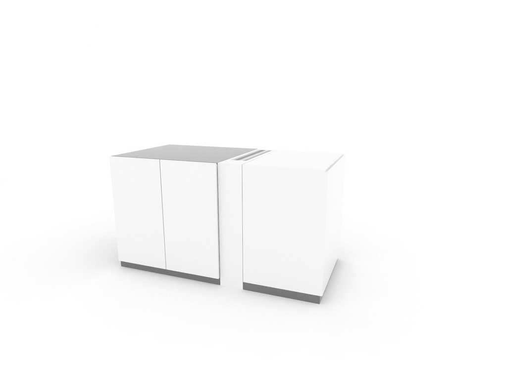 Trapez Office Printer 110cm White/ GreyTwist SB Furniture